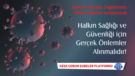 HALKIN SAĞLIĞI VE GÜVENLİĞİ İÇİN GERÇEK ÖNLEMLER ALINMALIDIR!